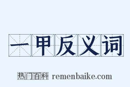 一甲反义词是什么意思的图片